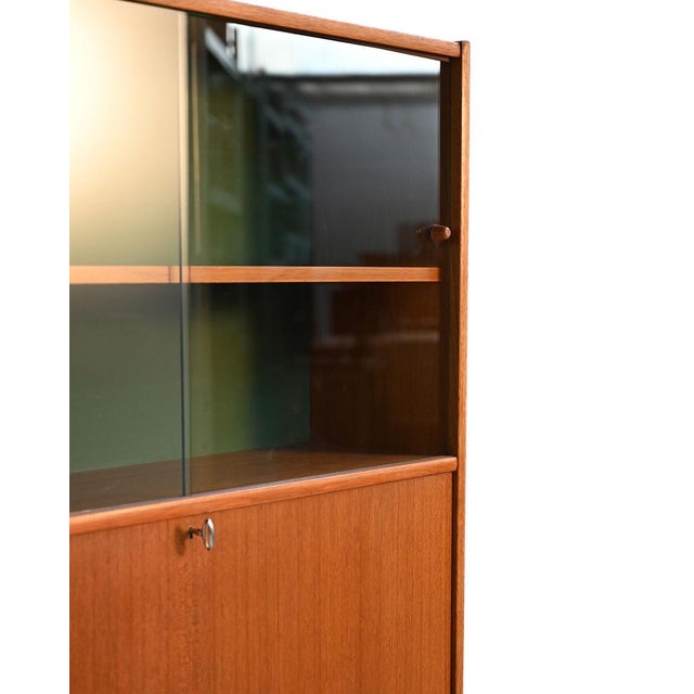 Brown Bookcase with Bar Cabinet by Erik Wørts for Bodafors, 1960s For Sale - Image 8 of 14
