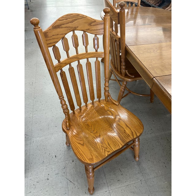 1970s 1970s Virginia House Oak Dining Set of 7 For Sale - Image 5 of 7