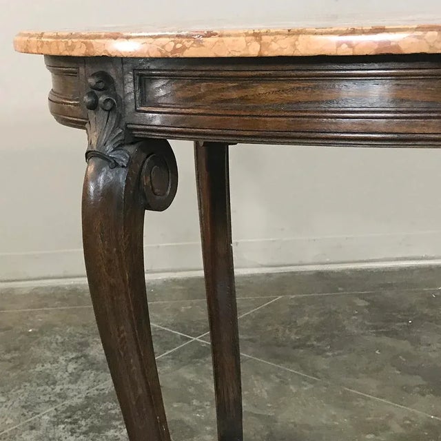 Chestnut 19th Century French Louis XV Oval Marble Top End Table For Sale - Image 8 of 12