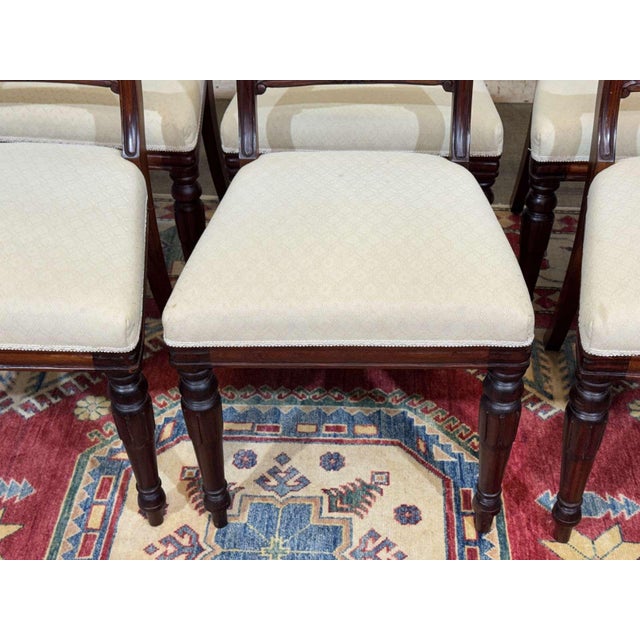 Wood Vintage English Armchairs and Side Chairs in Mahogany, 1950s, Set of 8 For Sale - Image 7 of 18