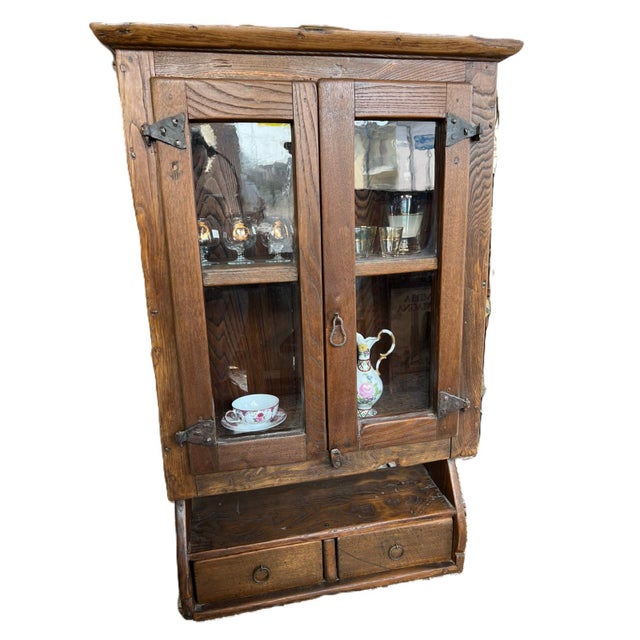 Vintage Wooden Hanging Display Case, 1920s For Sale - Image 11 of 11