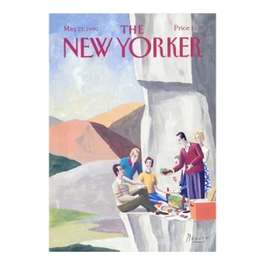 1990 New Yorker Magazine Cover, May 21 (Benoit Van Innis), Original Vintage Cover, Picnic, Food