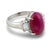 Vintage Gia 5.80 Carat Burma Ruby Platinum Engagement Ring, Size 6 For Sale - Image 4 of 6