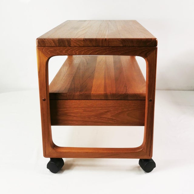 Mid-Century Teak Serving Bar Cart from BR Mobler attributed to Peter Brink, Denmark, 1960s For Sale - Image 11 of 16