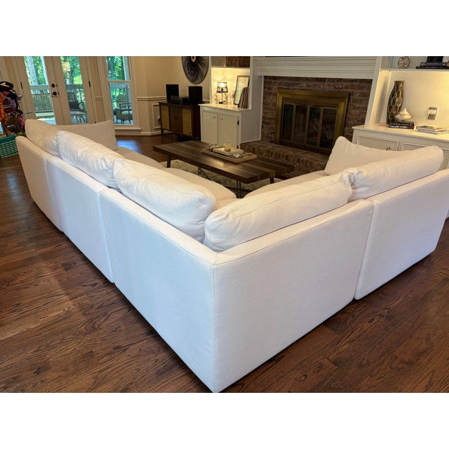 Modern Restoration Hardware Cloud Couch Modular 4-Piece – Deep Seat Track Arm For Sale - Image 3 of 7