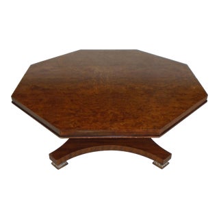 Weiman Walnut Octagon Shape with Pedestal Base Coffee Table For Sale