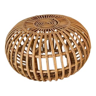 Franco Albini Rattan Ottoman, Large Size For Sale