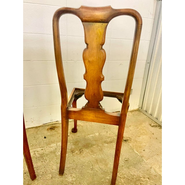Wood Early 20th Century Queen Anne Style Butler Wood Side Chairs — Set of 2 For Sale - Image 7 of 10