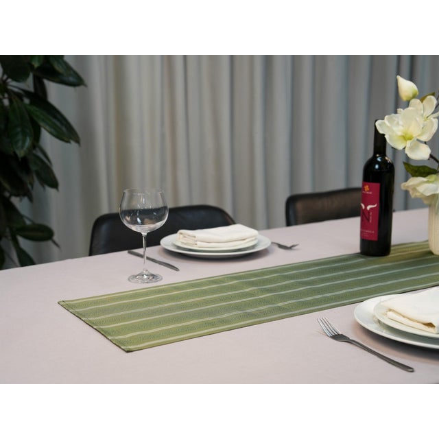 Japanese Ceremonial Silk Table Runner by Renaras For Sale - Image 6 of 6