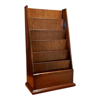 Mid 20th Century Vintage Teak Display Magazine Book Rack Holder For Sale