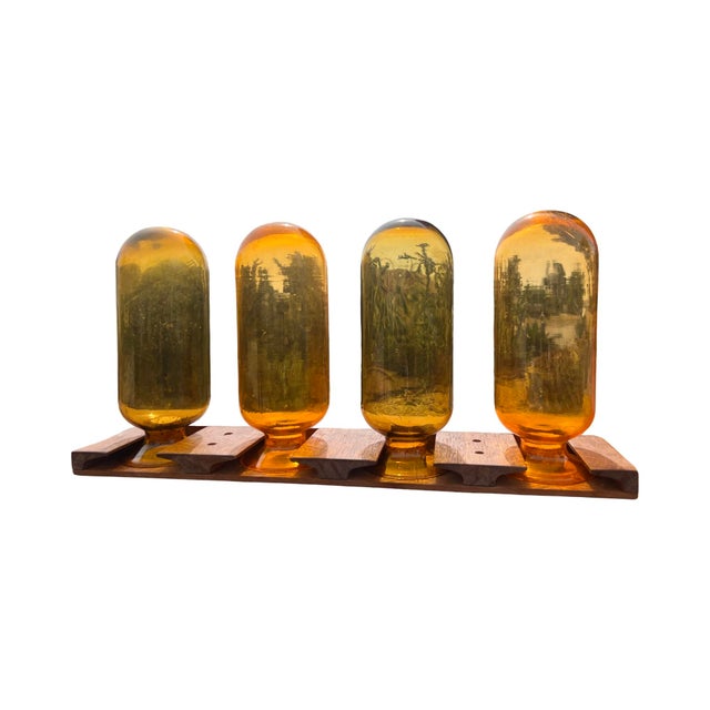 We have for your consideration a set of 4 gorgeous inverted apothecary jars or spice rack manufactured in Japan made by...