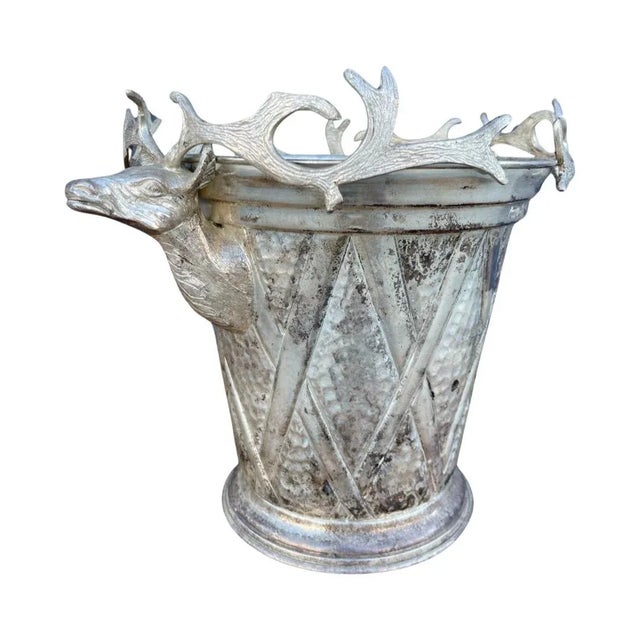 Mid 20th Century Mid 20th Century Franco Lapini Signed Silver Plated Wine Cooler/Ice Bucket For Sale - Image 5 of 11