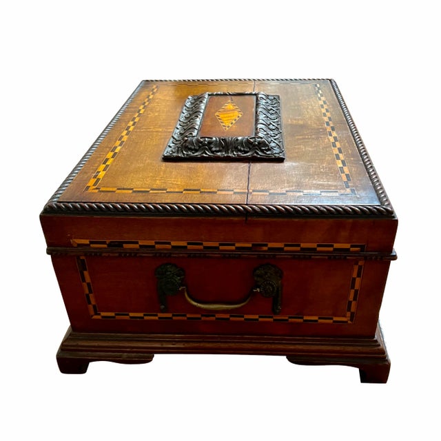 Traditional 19th Century Walnut Jewelry Box With Inlay For Sale - Image 3 of 6