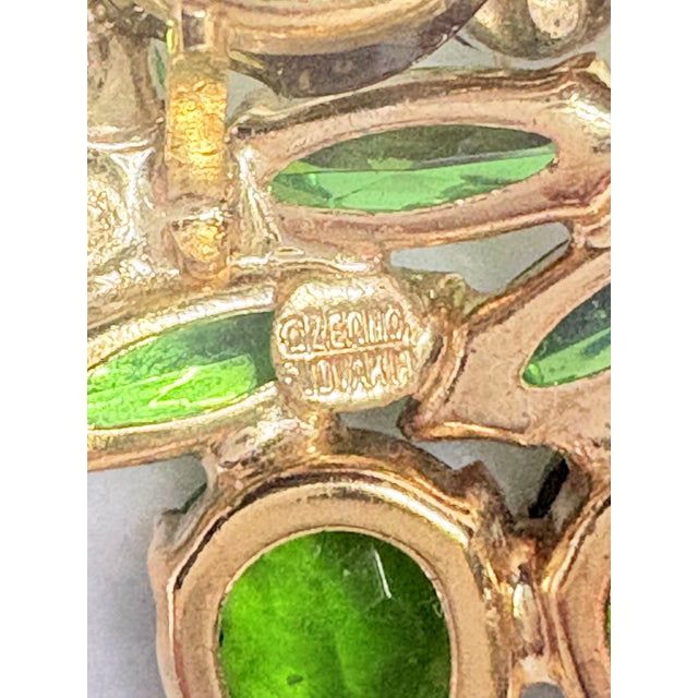 1960s Mid‑Century Czech Ab Rhinestone Brooch Czecho/Slovakia, Uranium Glass For Sale - Image 5 of 5