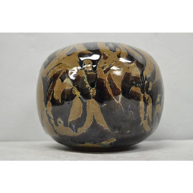 Vintage Alisa Liskin Claussen Studio Signed Ceramic Glazed Pottery Vessel Vase For Sale In Philadelphia - Image 6 of 15