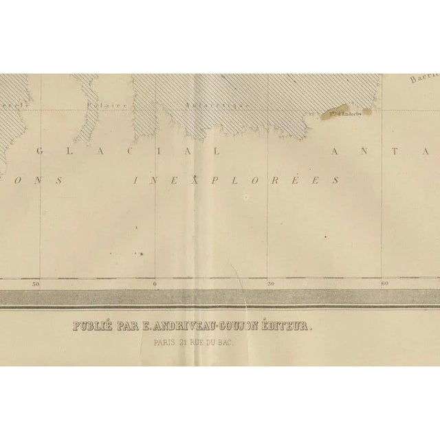 World Wind Currents Map by Andriveau-Goujon, 1861 For Sale - Image 3 of 10