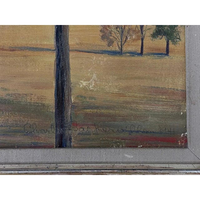 Textile The Meadowbrook Hunt Crossing the Whitney Fields 1941 O/C by Charles Baskerville For Sale - Image 7 of 11