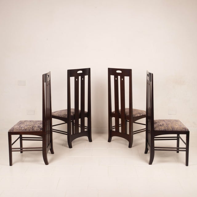 Cassina Ash Wood Ingram Low Chairs by Charles Rennie Mackintosh for Cassina, 1980, Set of 4 For Sale - Image 4 of 18