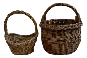 Wicker Baskets, 1960s, Set of 2