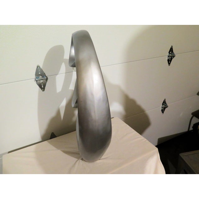 Art Deco Large Vintage Silver/Gray Figural Polychrome Sculpture For Sale - Image 3 of 4