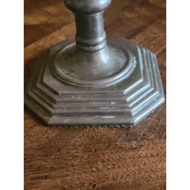 Mid 20th Century Vintage Brass Candleholder For Sale - Image 5 of 6