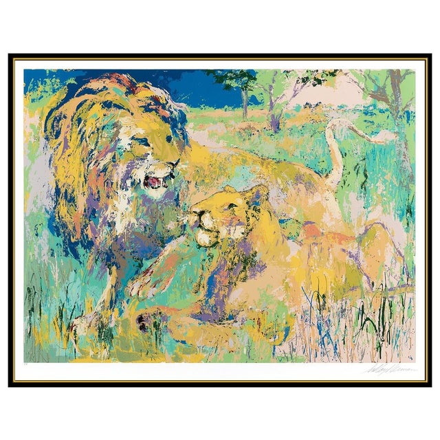 Abstract Expressionism 1980s Lion Couple, LeRoy Neiman For Sale - Image 3 of 6