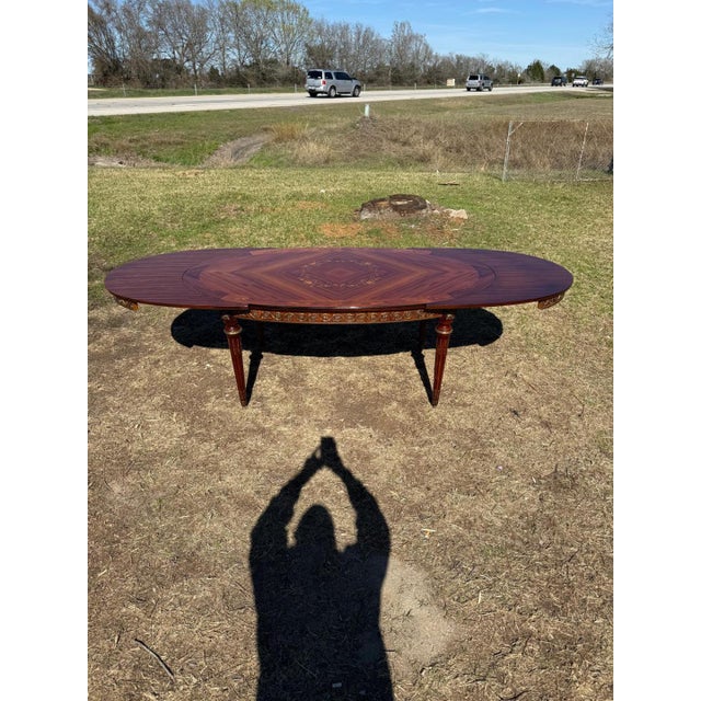 1900 - 1909 Long French Louis XVI Dining Table Mahogany 1900s For Sale - Image 5 of 18