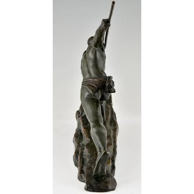1920s Pierre Le Faguays, Art Deco Athlete with Spear, 1927, Bronze For Sale - Image 5 of 12