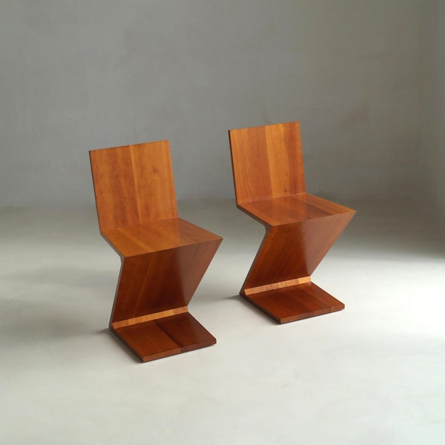 Zig Zag Chairs by Gerrit Rietveld for Cassina, 1980s, Set of 2 For Sale - Image 14 of 18