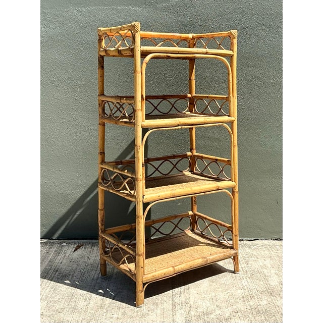 Vintage Bamboo and Rattan Etagere For Sale - Image 12 of 12