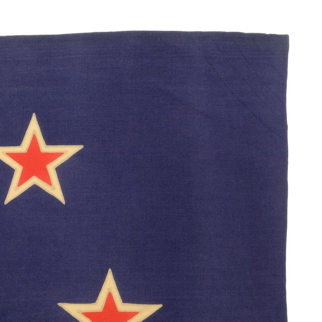 1970s Large Vintage Wool Hand-Painted Flag of New Zealand For Sale - Image 5 of 6