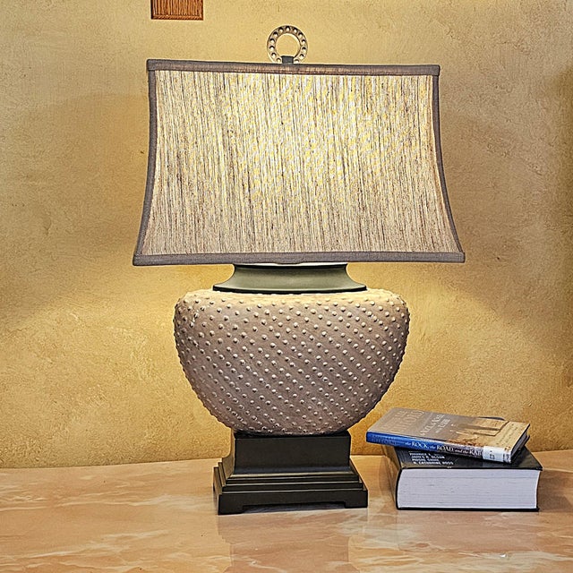 Stone Uttermost Cumberland Pebbled Sandstone Table Lamp | Textured Designer Lighting For Sale - Image 7 of 18