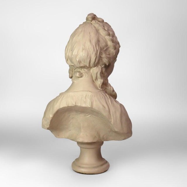 Terra Cotta Vintage Austin Production Classical Terra Cotta Bust of a Maiden C1978 For Sale - Image 8 of 10
