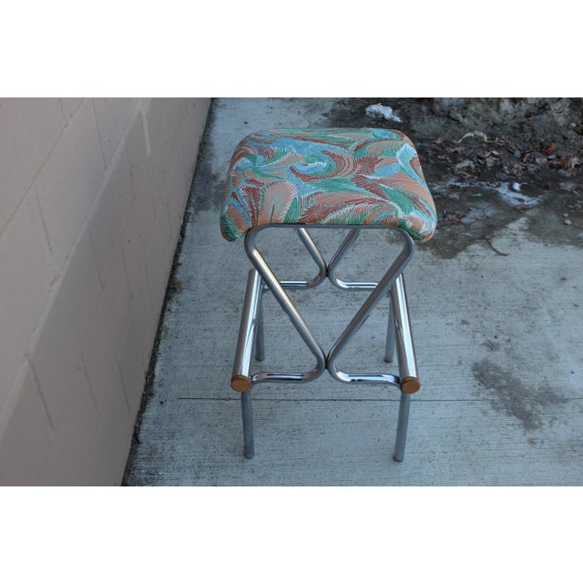 1950s Mid-Century Modern Milo Baughman Style Bar Stool For Sale In Detroit - Image 6 of 7