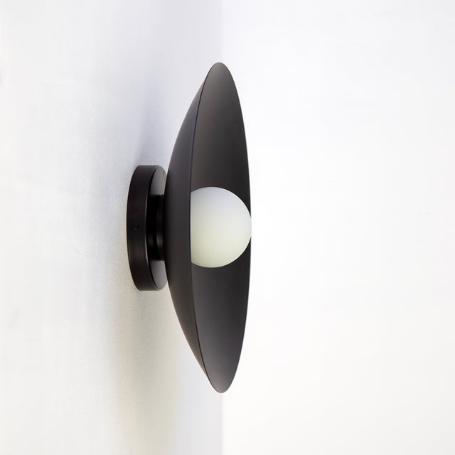 Not Yet Made - Made To Order Dome Sconce, Black, 3in Glass Globe, Modern Led Wall Light, by Research.Lighting For Sale - Image 5 of 6