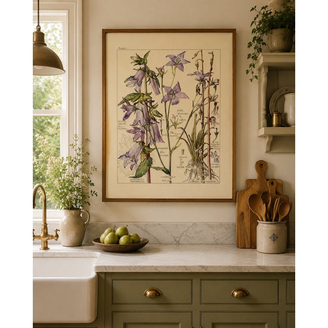 Bell Flowers Plate 1, Vintage Botanical Art Print Reproduction, 40" X 60" For Sale - Image 12 of 13