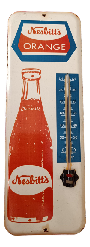Premium Vintage Style Nesbitt's Orange Soda Bottle Advertising Thermometer Sign