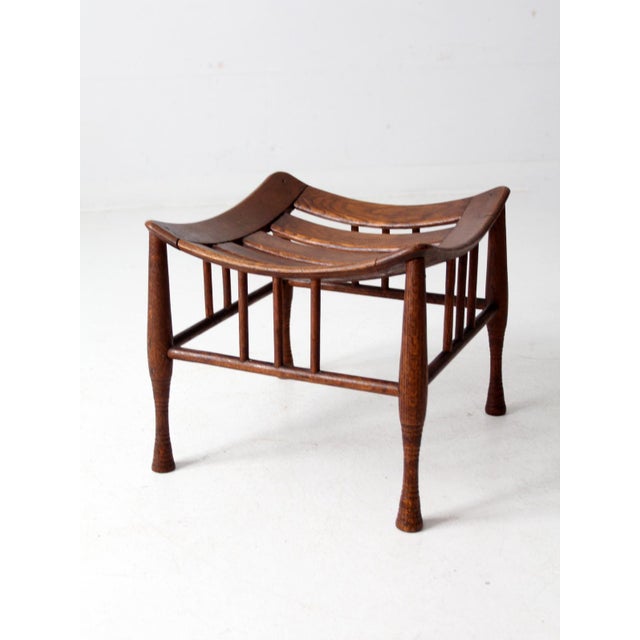 Rustic Antique Egyptian Revival Thebes Stool For Sale - Image 3 of 11