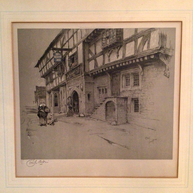 This colored lithograph is part of his "Old Inns" series, with original editions published around 1921. Aldin's popular...