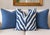 Beautiful 22 x 22 inch Thibaut Fabrics blue zebra pillow with a plush down and feather insert and invisible zipper...
