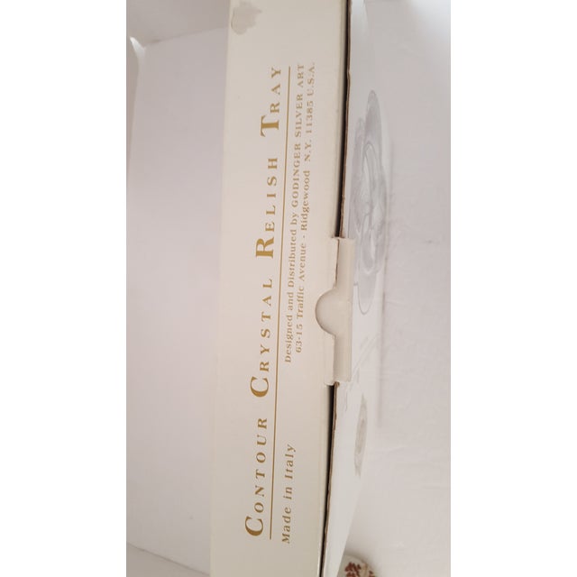 2000 - 2009 Godinger "Shannon Crystal" Contour Relish Tray From Italy For Sale - Image 5 of 6
