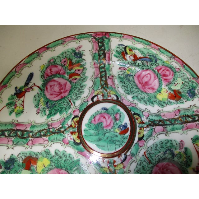 Vintage Hand Painted Porcelain Rose Medallion Mid Century Dinnerware, 5 Pc For Sale - Image 4 of 11