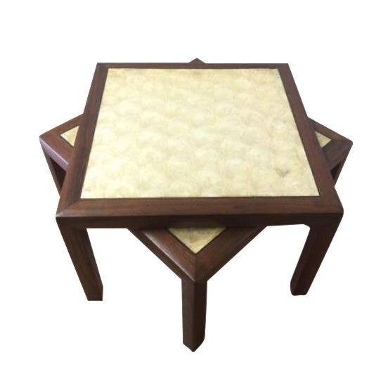 Capiz Topped End Tables - A Pair - Image 1 of 6