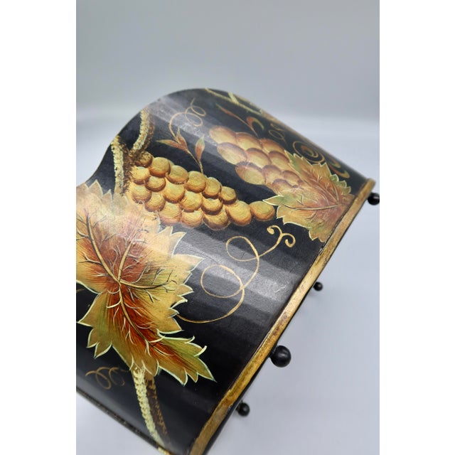 Vintage Hand-Painted Tole Cachepot For Sale - Image 10 of 10
