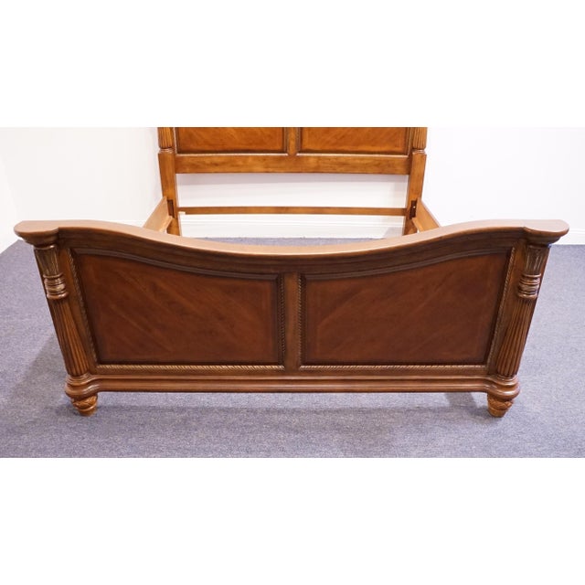 Kevin Charles Cherry Contemporary Traditional Empire Style King Size Bed For Sale In Kansas City - Image 6 of 9