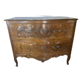 Walnut 18th Century Two Drawer Commode For Sale