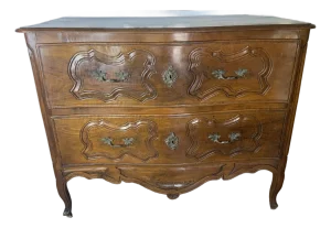 Walnut 18th Century Two Drawer Commode