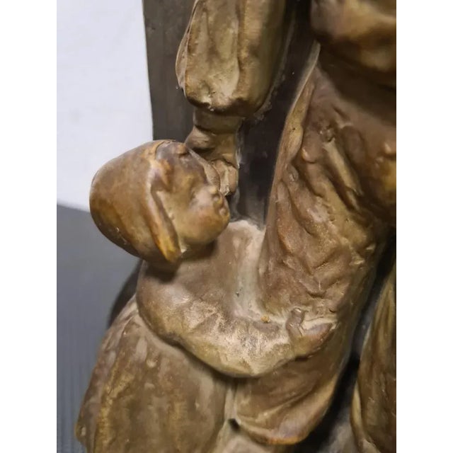 1920s Sculpture Vase in Painted Terracotta, 1920s For Sale - Image 5 of 11