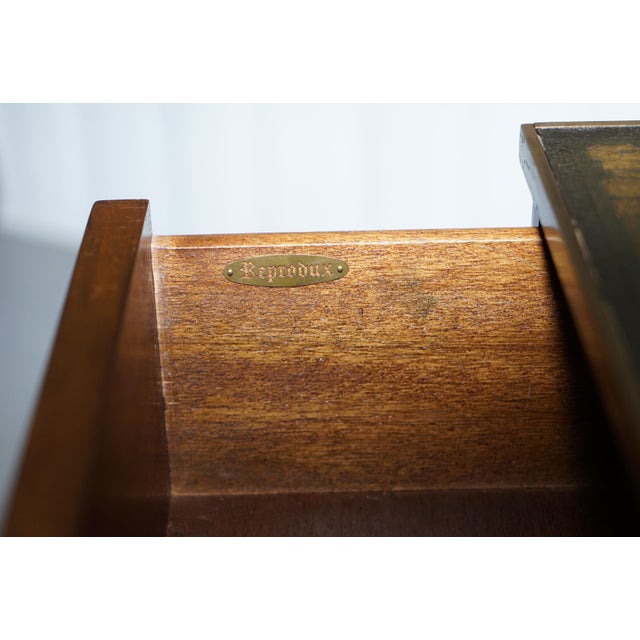 Reprodux Campaign Chest of Drawers with Leather Top by Bevan Funnell For Sale - Image 17 of 18