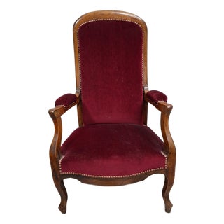 19th Century Voltaire Armchair in Natural Wood For Sale